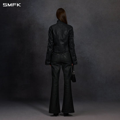 SMFK Myth Aeolus Symmetry Cut Wax Cargo Jacket Wax Cotton Wax Black