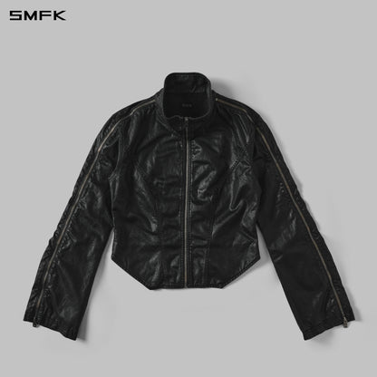 SMFK Myth Aeolus Symmetry Cut Wax Cargo Jacket Wax Cotton Wax Black