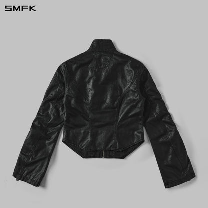 SMFK Myth Aeolus Symmetry Cut Wax Cargo Jacket Wax Cotton Wax Black
