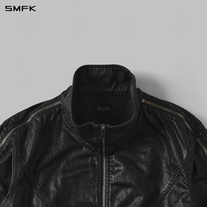 SMFK Myth Aeolus Symmetry Cut Wax Cargo Jacket Wax Cotton Wax Black