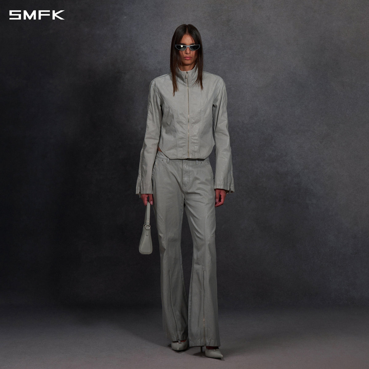 SMFK Myth Aeolus Symmetry Cut Wax Cargo Jacket Wax Cotton Wax Grey