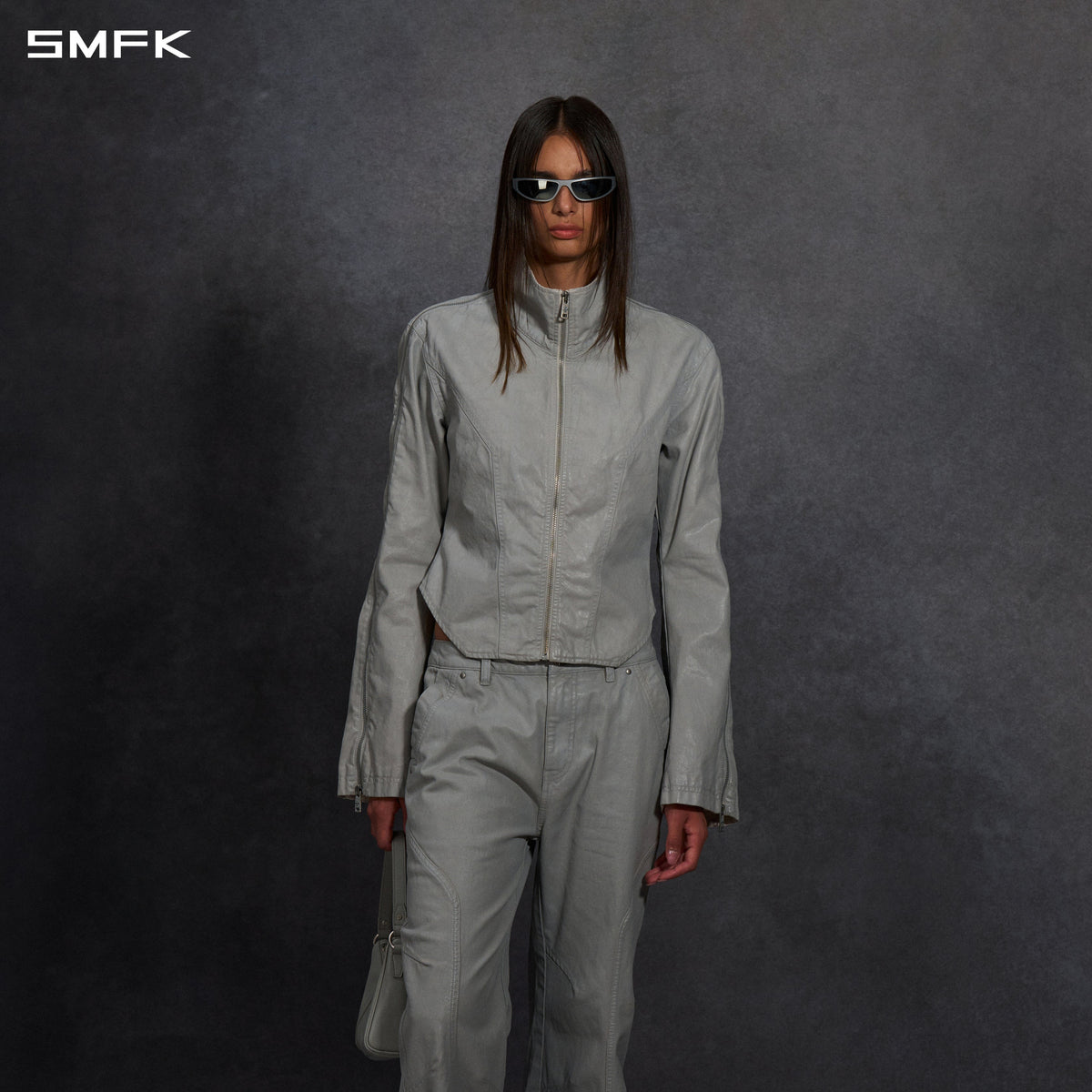 SMFK Myth Aeolus Symmetry Cut Wax Cargo Jacket Wax Cotton Wax Grey