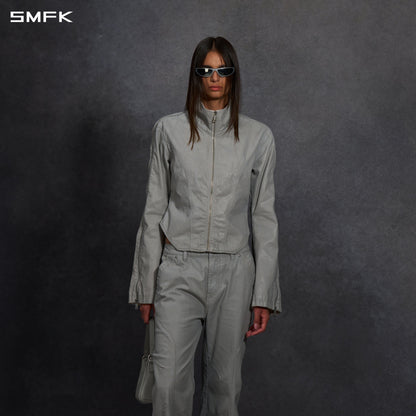 SMFK Myth Aeolus Symmetry Cut Wax Cargo Jacket Wax Cotton Wax Grey