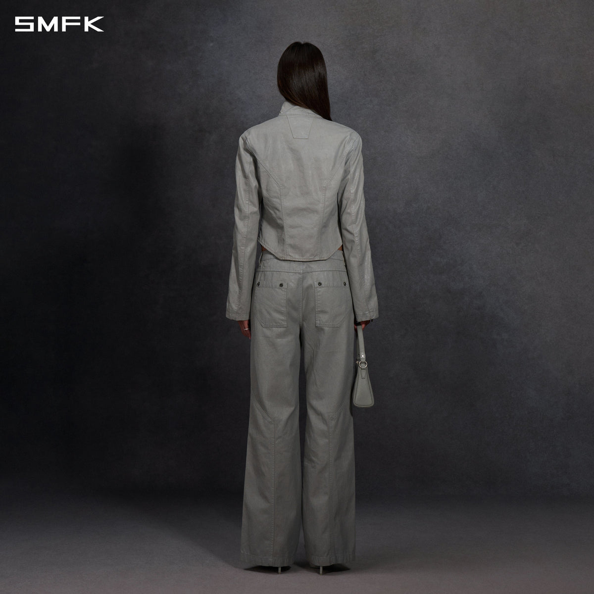 SMFK Myth Aeolus Symmetry Cut Wax Cargo Jacket Wax Cotton Wax Grey