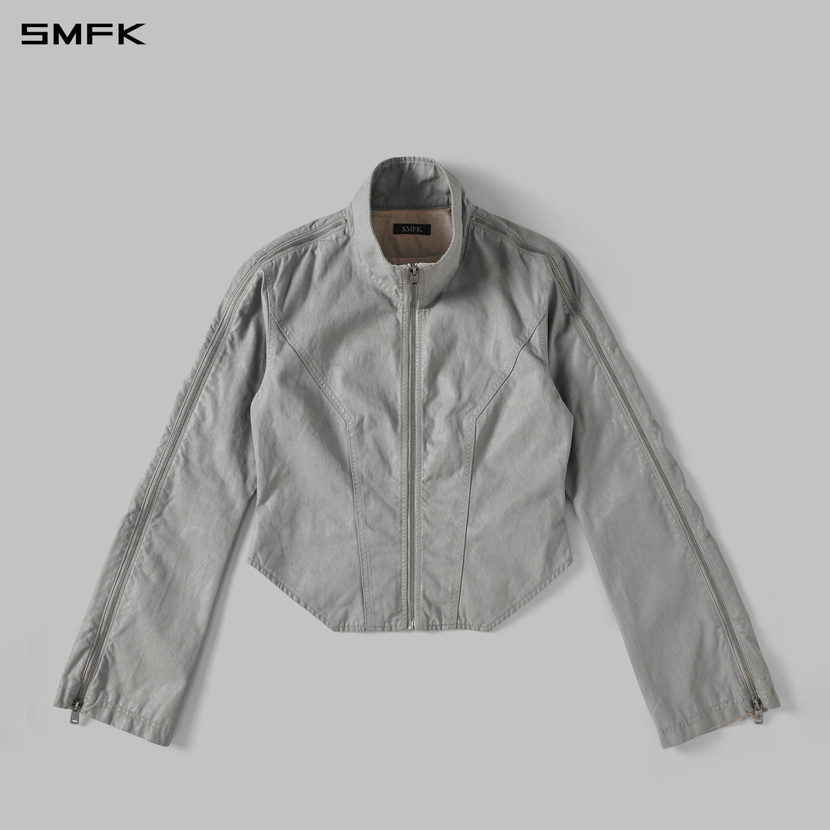 SMFK Myth Aeolus Symmetry Cut Wax Cargo Jacket Wax Cotton Wax Grey