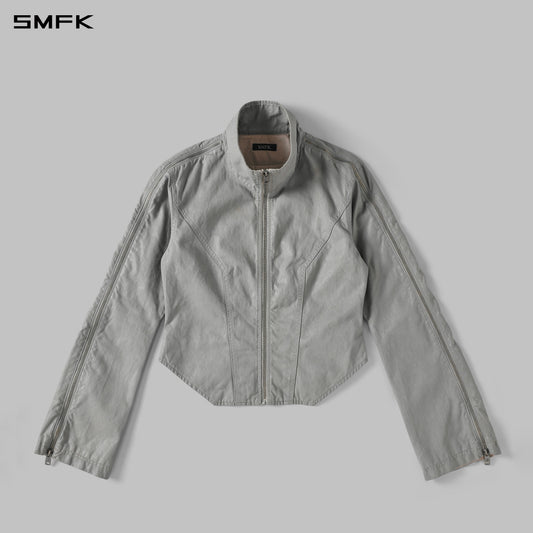 SMFK Myth Aeolus Symmetry Cut Wax Cargo Jacket Wax Cotton Wax Grey