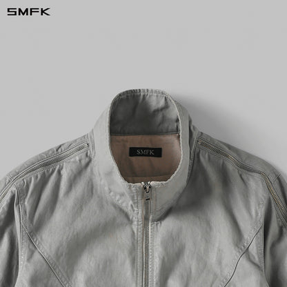 SMFK Myth Aeolus Symmetry Cut Wax Cargo Jacket Wax Cotton Wax Grey