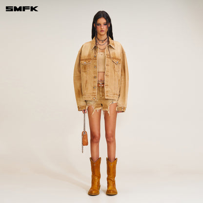 SMFK Compass Mode Wild Flame Denim Jacket Grassland Khaki