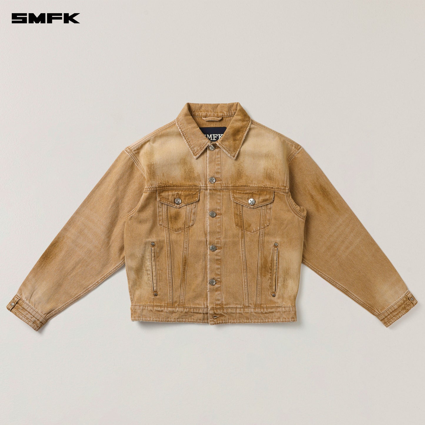 SMFK Compass Mode Wild Flame Denim Jacket Grassland Khaki