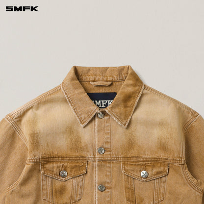 SMFK Compass Mode Wild Flame Denim Jacket Grassland Khaki