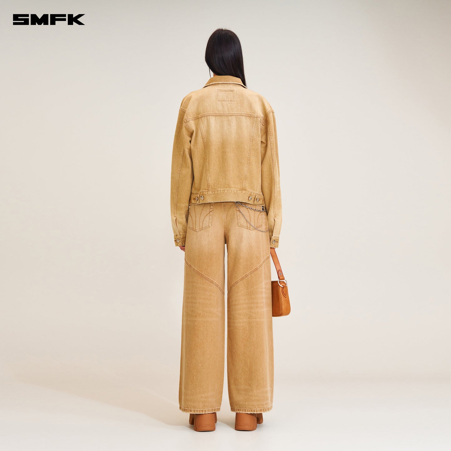 SMFK Compass Permanent Slim Denim Jacket Grassland Khaki
