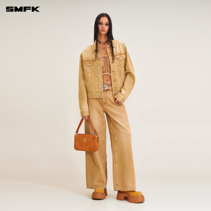 SMFK Compass Permanent Slim Denim Jacket Grassland Khaki