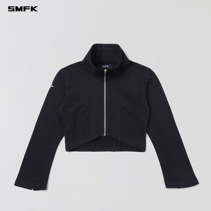 SMFK Permanent Prism Short Jacket Cotton Wool Silk Wild Black