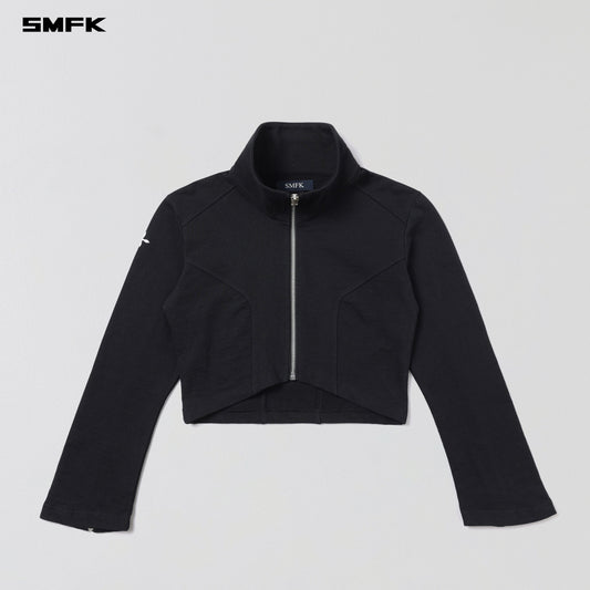 SMFK Permanent Prism Short Jacket Cotton Wool Silk Wild Black