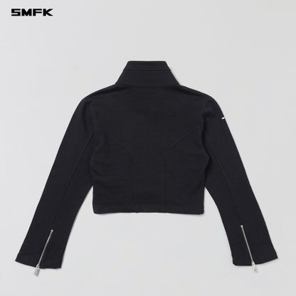 SMFK Permanent Prism Short Jacket Cotton Wool Silk Wild Black