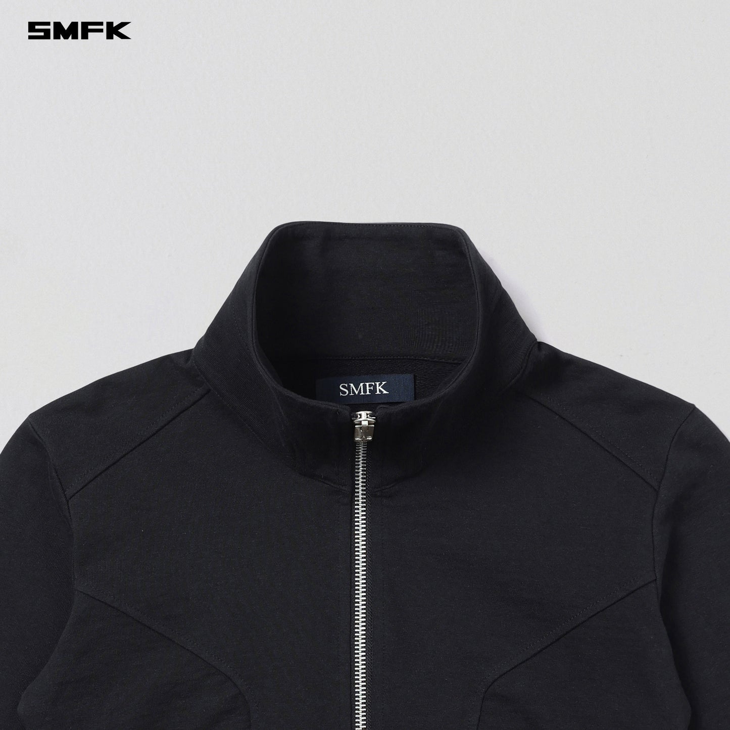 SMFK Permanent Prism Short Jacket Cotton Wool Silk Wild Black