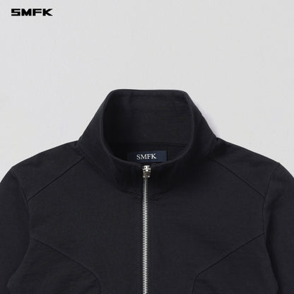 SMFK Permanent Prism Short Jacket Cotton Wool Silk Wild Black