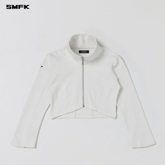 SMFK Permanent Prism Short Jacket Cotton Wool Silk Cloud White