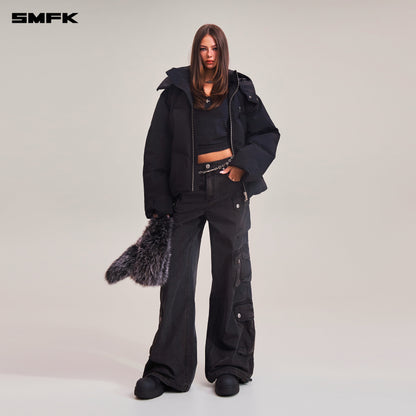 SMFK Compass Mode Wasteland Hunting Down Jacket Loose Wild Black