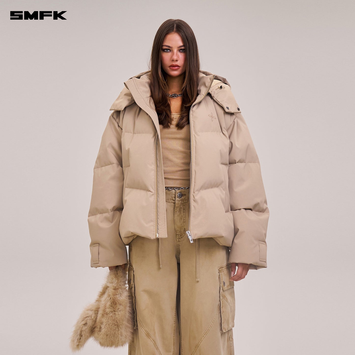 SMFK Compass Mode Wasteland Hunting Down Jacket Loose Fade Sand