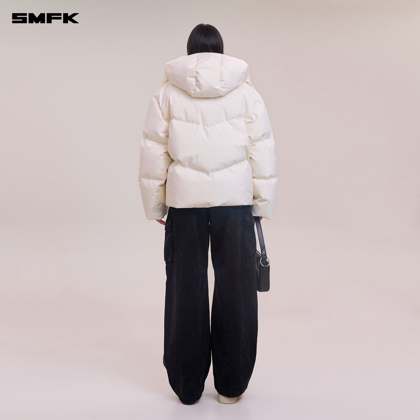 SMFK Compass Mode Wasteland Hunting Down Jacket Loose Snow Mountain White
