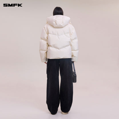 SMFK Compass Mode Wasteland Hunting Down Jacket Loose Snow Mountain White