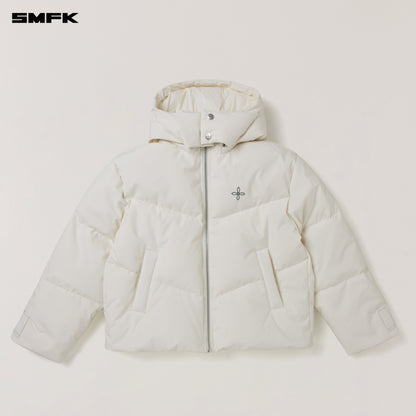 SMFK Compass Mode Wasteland Hunting Down Jacket Loose Snow Mountain White