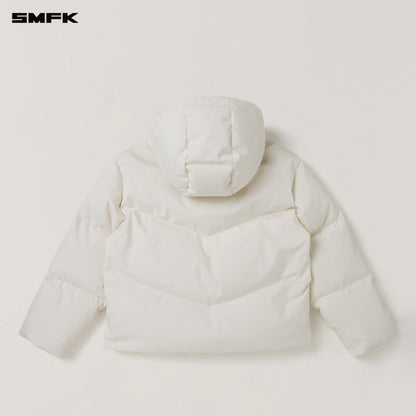 SMFK Compass Mode Wasteland Hunting Down Jacket Loose Snow Mountain White