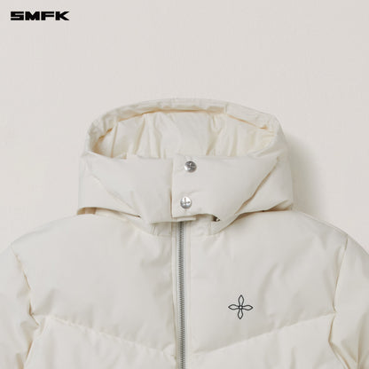 SMFK Compass Mode Wasteland Hunting Down Jacket Loose Snow Mountain White