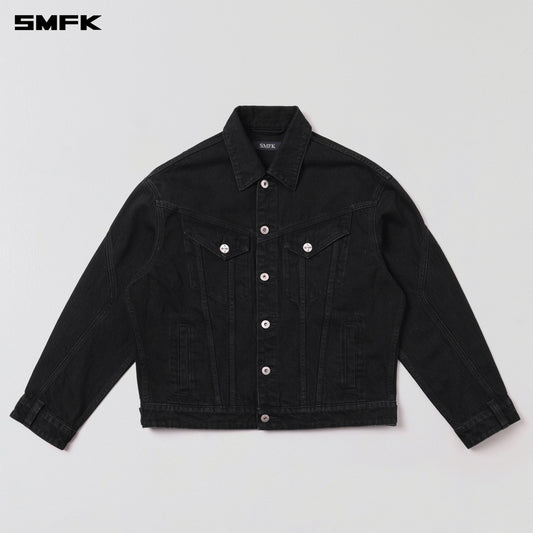 SMFK Wild Mirage Loose Denim Jacket/Cotton Wild Black