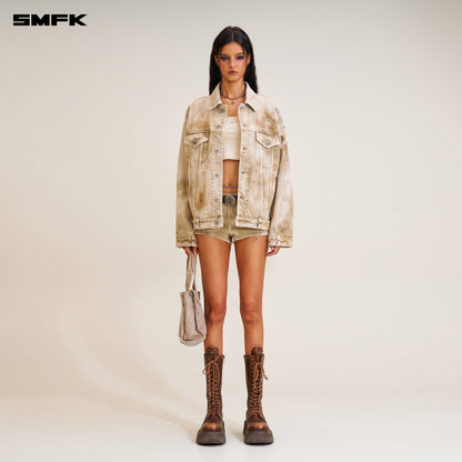 SMFK Rage Wild Huge Denim Jacket Wild Brown