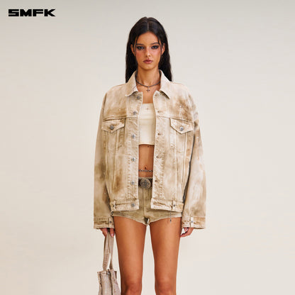 SMFK Rage Wild Huge Denim Jacket Wild Brown