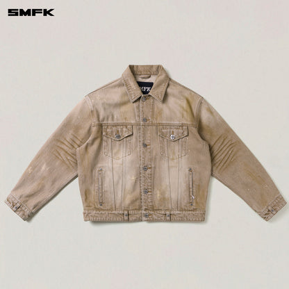 SMFK Rage Wild Huge Denim Jacket (Handcrafted) Wild Cowboy Brown