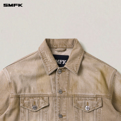 SMFK Rage Wild Huge Denim Jacket (Handcrafted) Wild Cowboy Brown