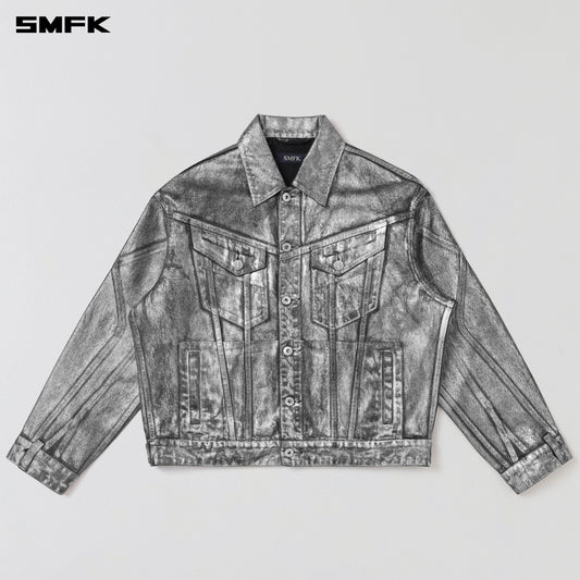 SMFK Wild Mirage Loose Denim Jacket/Cotton Silver Nebula