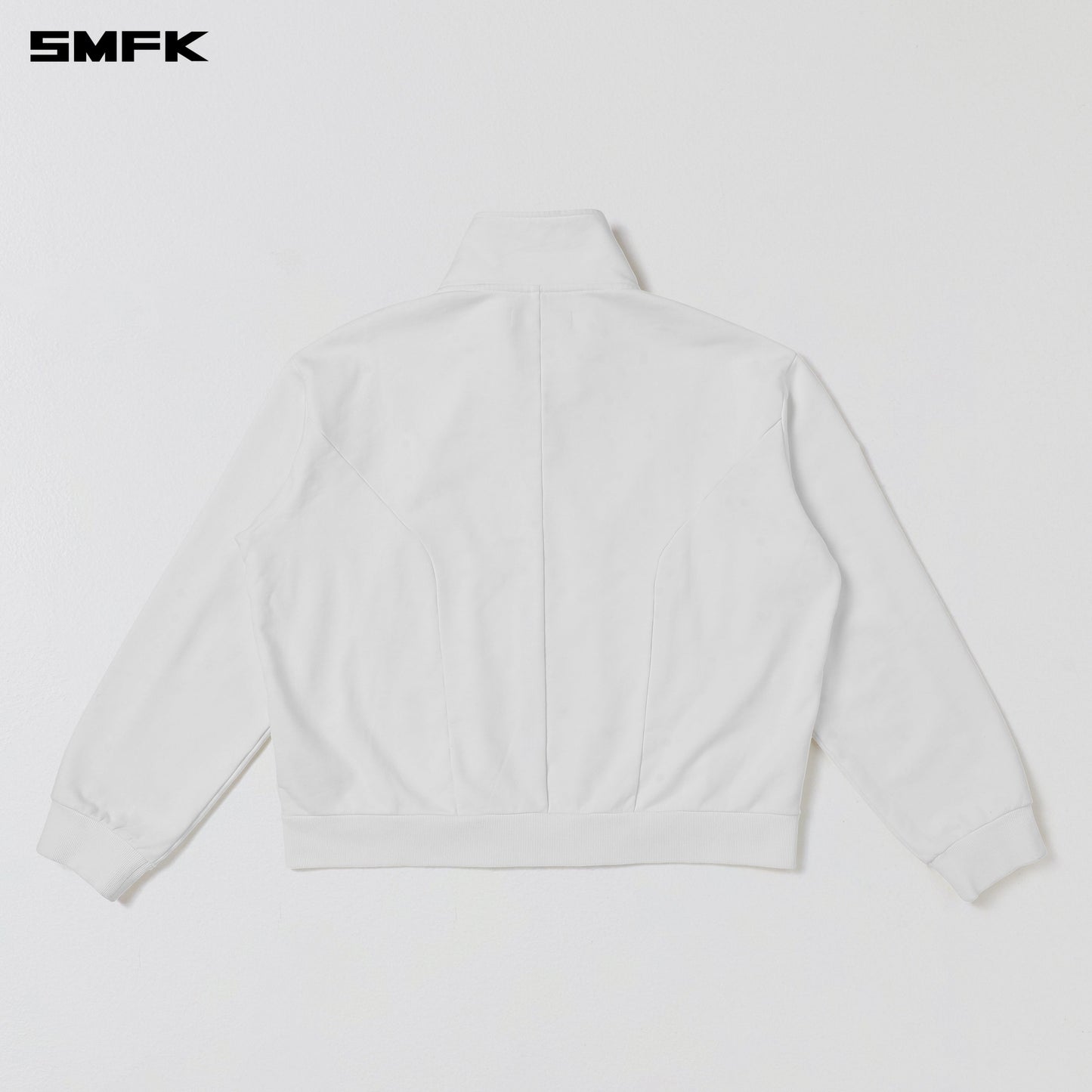 SMFK Vintage Muse Loose Zipper Sports Jacket/Cotton Cloud White