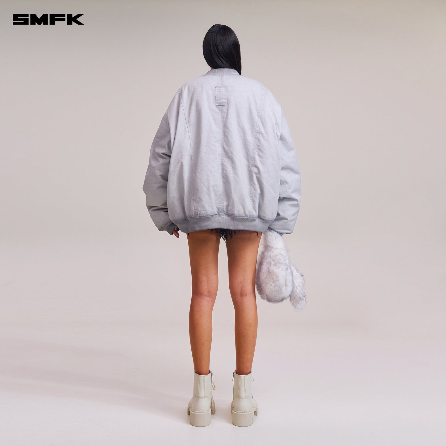 SMFK Vintage Vanish Storm Dye Massive Pilot Jacket/Stone Wash Vanish White