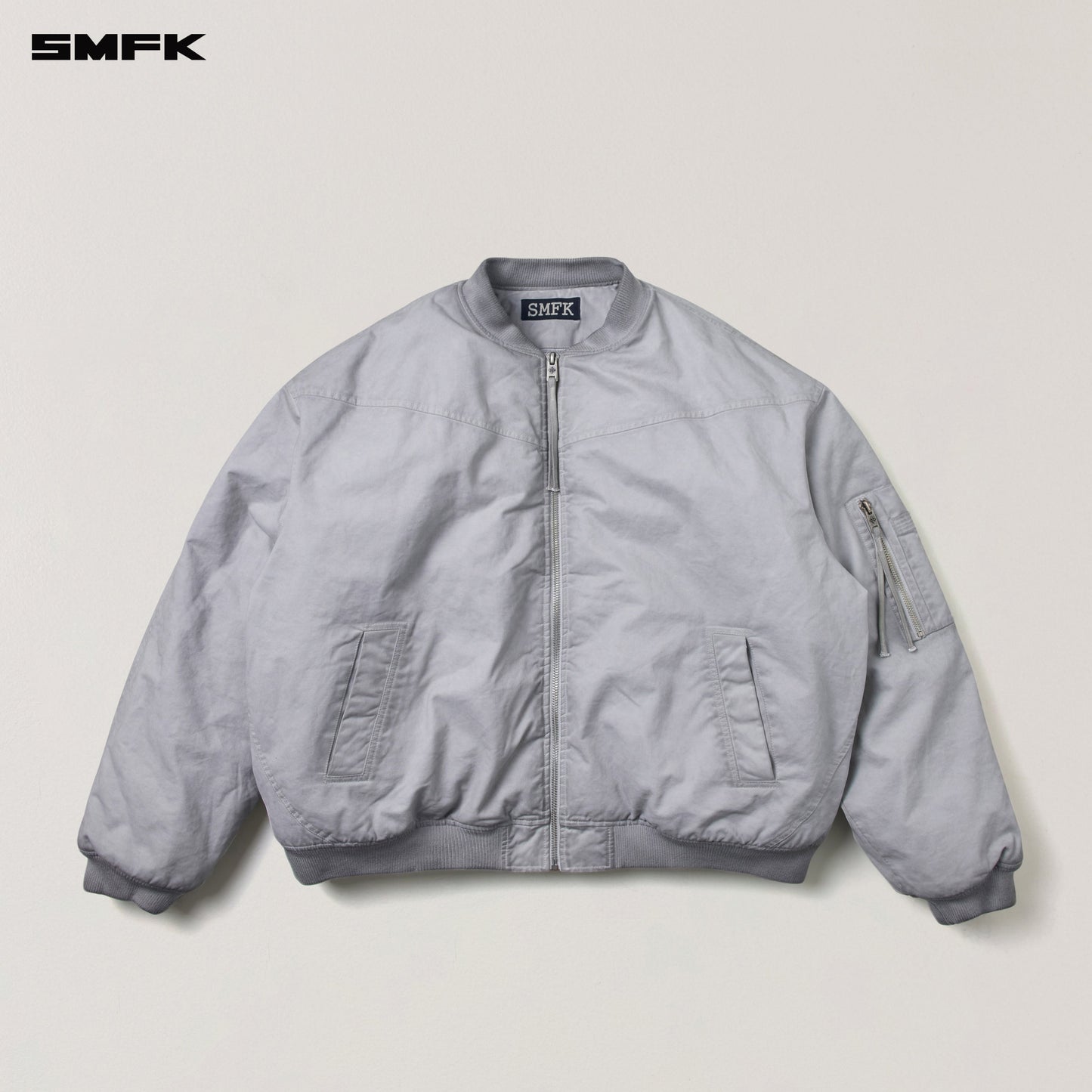 SMFK Vintage Vanish Storm Dye Massive Pilot Jacket/Stone Wash Vanish White