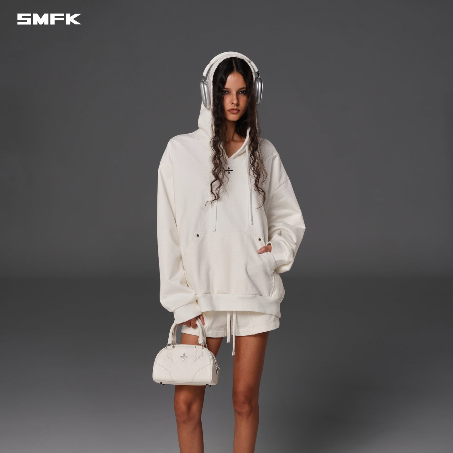 SMFK Permanent Muse Loose Hoodie Cotton Cloud White