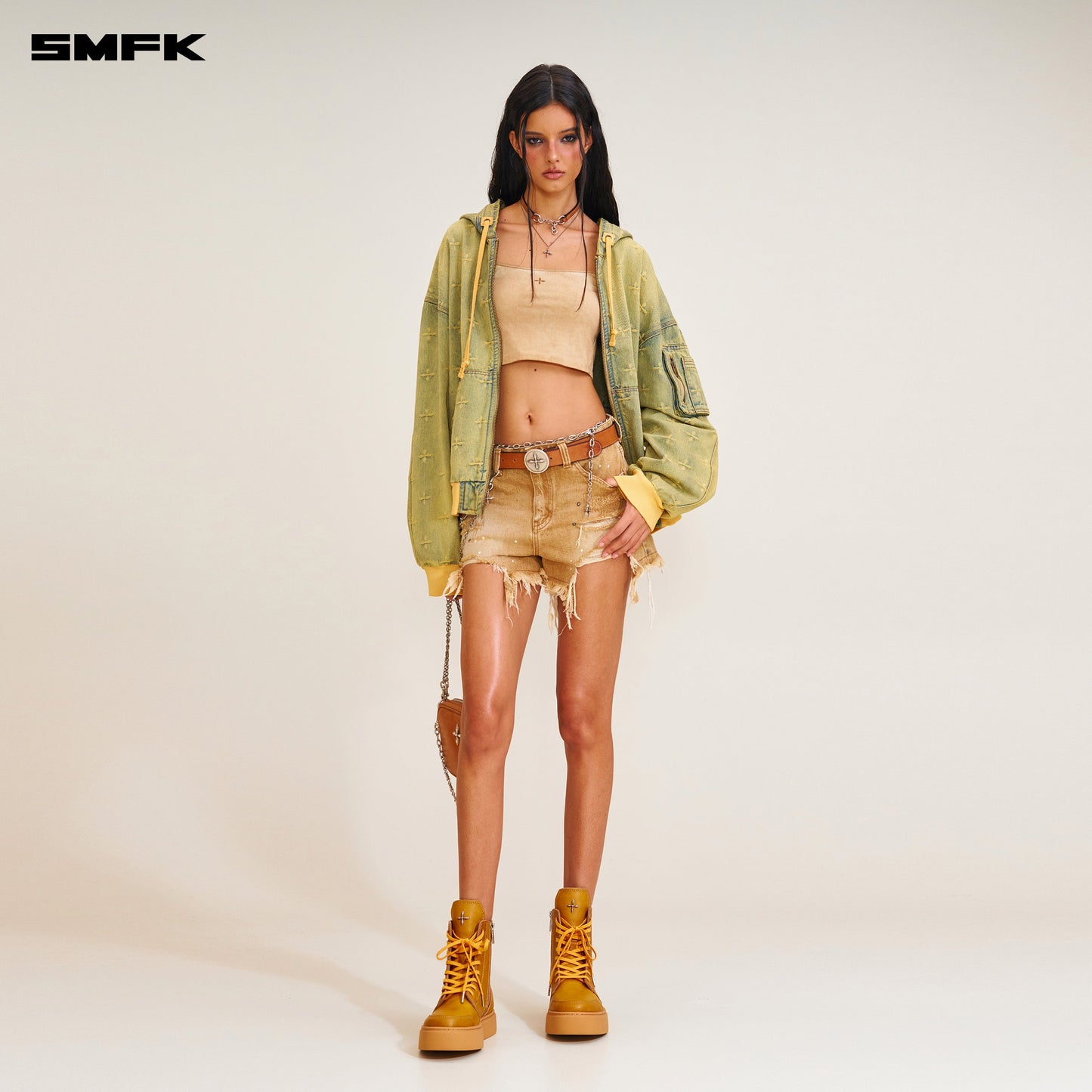 SMFK Ancient Myth Denim Oversized Hoodie Ancient Myth (Yellow)