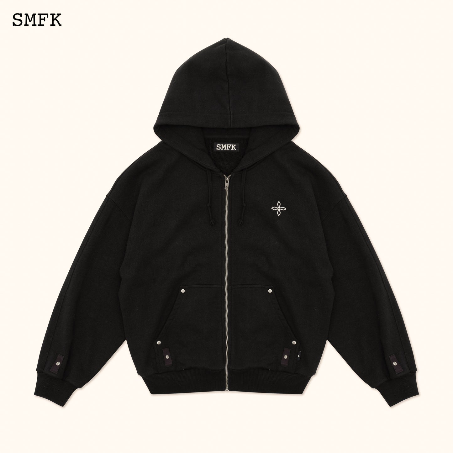 SMFK Compass Classic Cross Hoodie Black Jacket