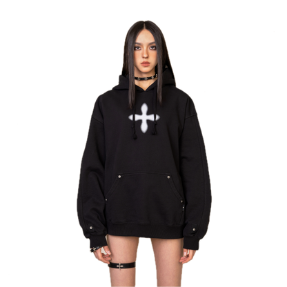 SMFK Compass Classic Cross Graffiti Black Hoodie