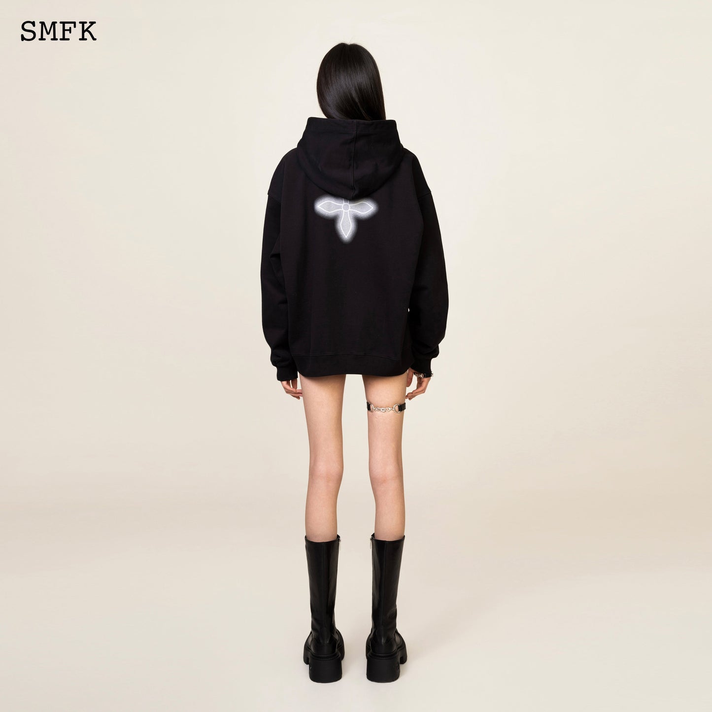 SMFK Compass Classic Cross Graffiti Black Hoodie