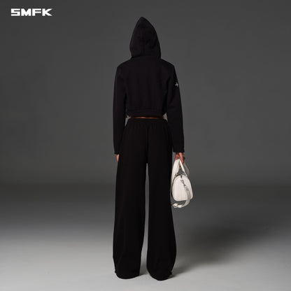 SMFK Permanent Slim Short Hoodie Cotton Wool Wild Black