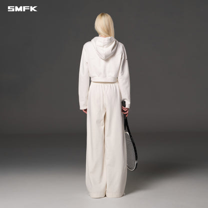 SMFK Permanent Slim Short Hoodie Cotton Wool Cloud White
