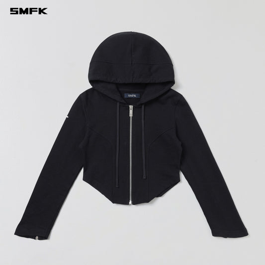 SMFK Permanent Prism Slim Hoodie Cotton Wool Silk Wild Black