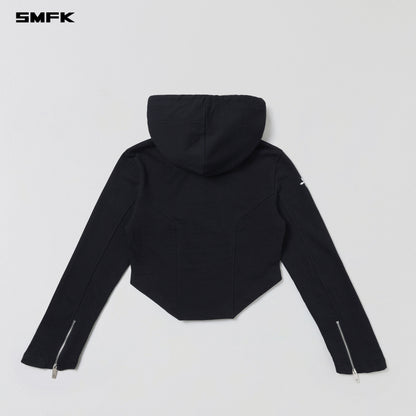 SMFK Permanent Prism Slim Hoodie Cotton Wool Silk Wild Black