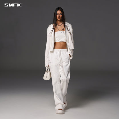 SMFK Permanent Prism Slim Hoodie Cotton Wool Silk Cloud White
