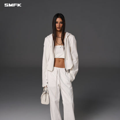 SMFK Permanent Prism Slim Hoodie Cotton Wool Silk Cloud White