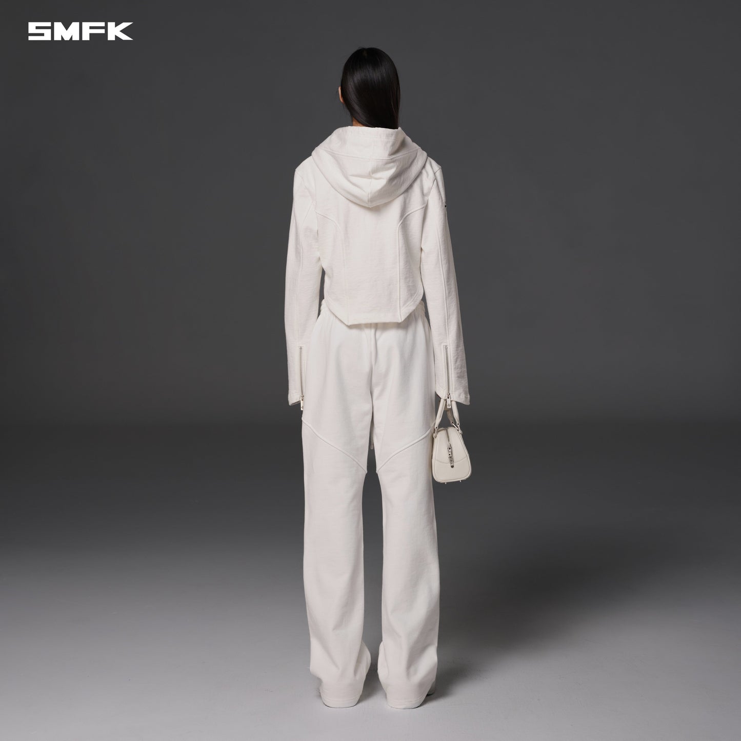 SMFK Permanent Prism Slim Hoodie Cotton Wool Silk Cloud White